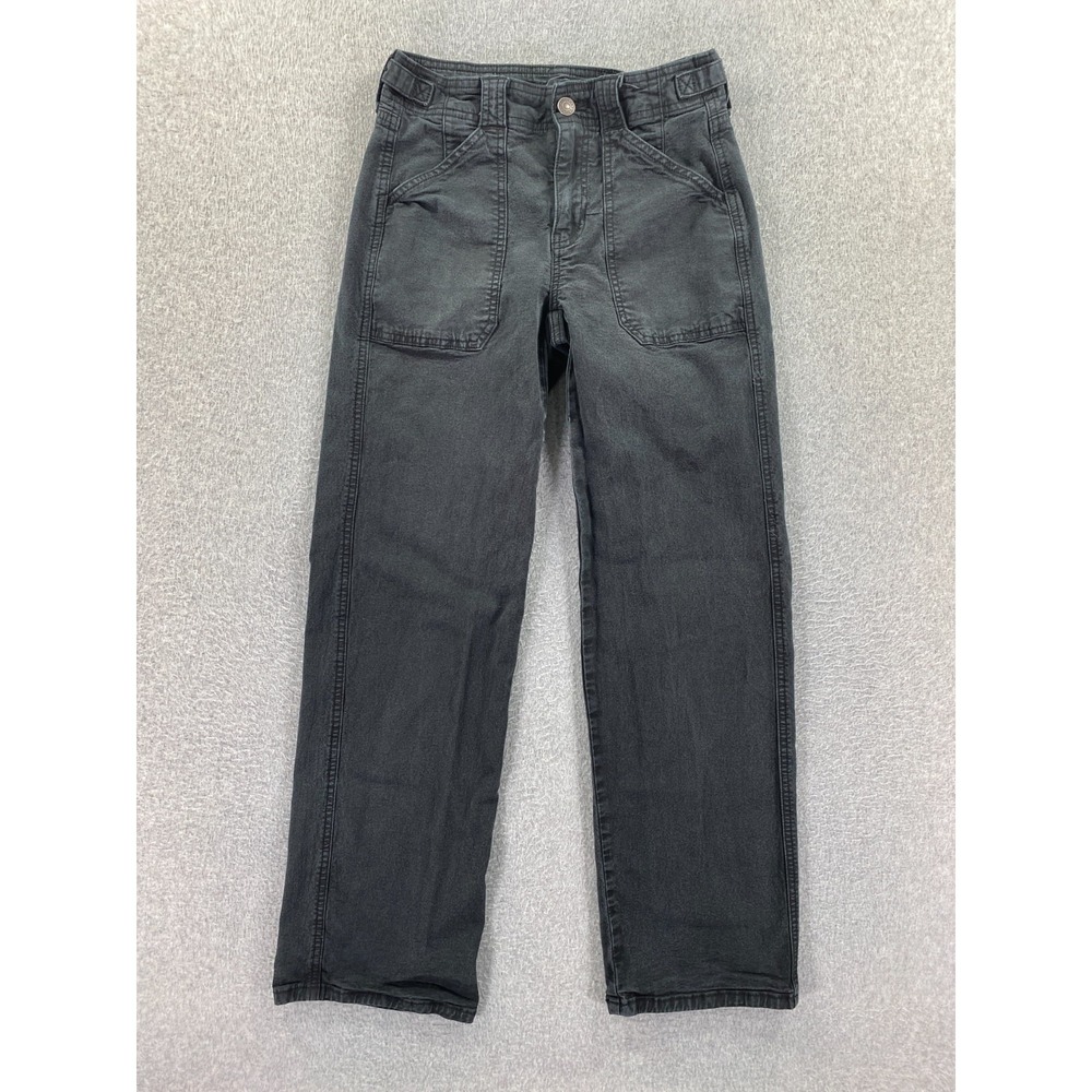 American‎ Eagle Stovepipe Size 00 Black Denim Jeans Straight Pockets Buttons